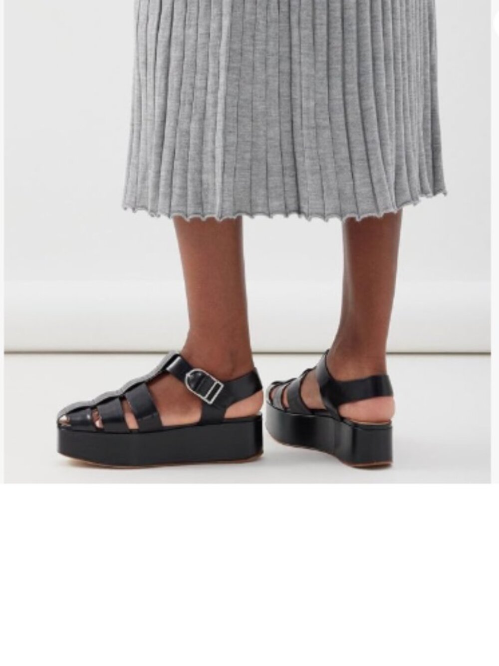 FOWT Black Square Toe Gladiator Sandals Ankle Strap Wedge Mid Heels Stable Shoes
